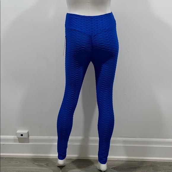 “TikTok” Blue Ruched Leggings - Picture 4 of 4